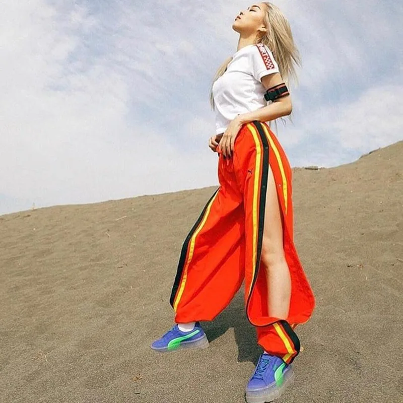 Women Fashion Side Split Cargo Pants Button Buckle Stripe Causal Loose Trousers Orange Oversize Long Harembroek 2019 Pantalones
Women Fashion Side Split Cargo Pants Button Buckle Stripe Causal Loose Trousers Orange Oversize Long Harembroek 2019 Pantalones