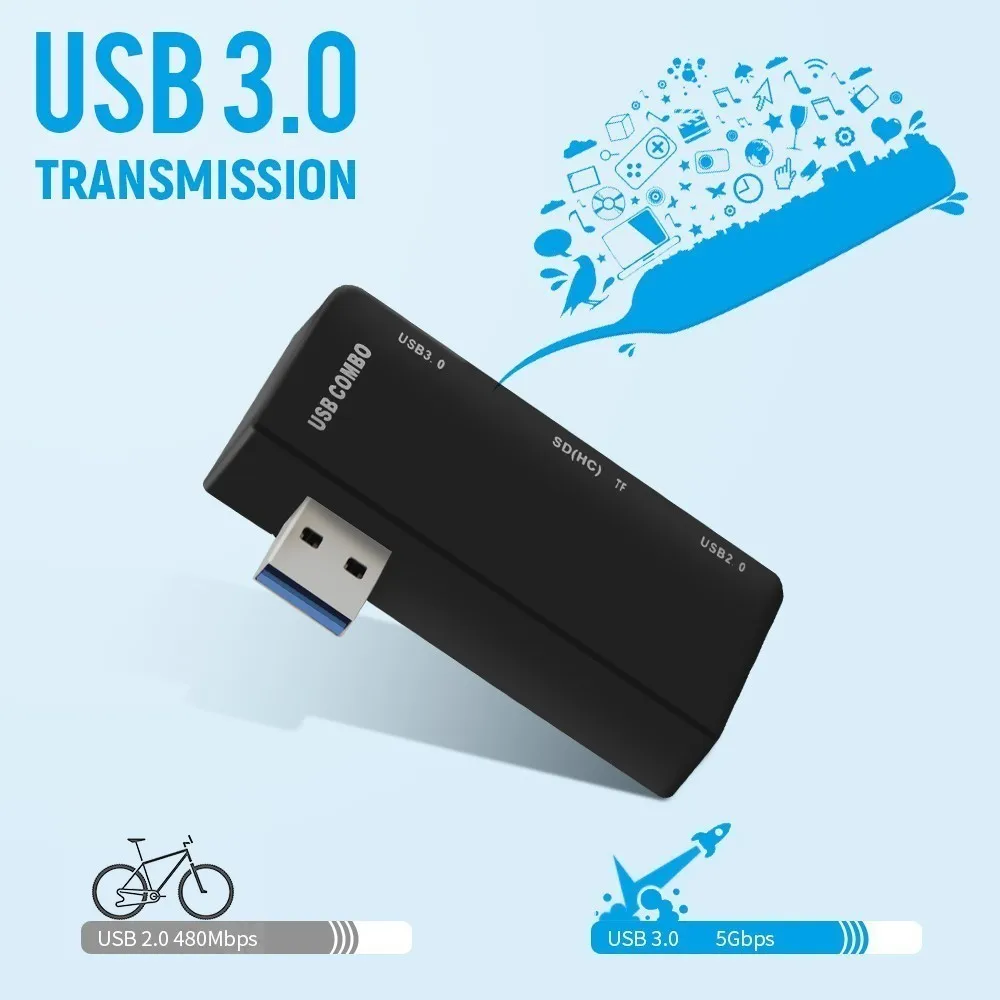 CHYI USB 3.0 Hub Computer Accessories Card Reader Usb 3.0 Splitter Adapter With SD/TF Card Slot Micro USB For Surface Pro Laptop
CHYI USB 3.0 Hub Computer Accessories Card Reader Usb 3.0 Splitter Adapter With SD/TF Card Slot Micro USB For Surface Pro Laptop