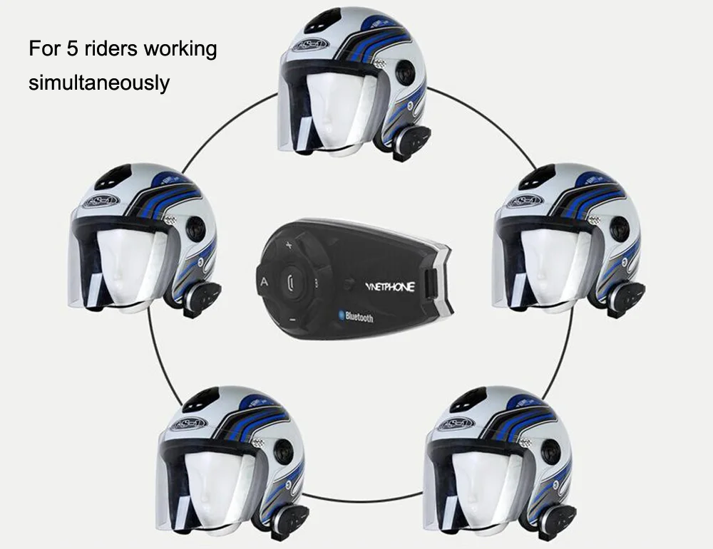 Rectangle V5 Motorcycle Helmet Interphone 1200M Bluetooth Full-duplex Intercom Headset Kit for 5 Riders
Rectangle V5 Motorcycle Helmet Interphone 1200M Bluetooth Full-duplex Intercom Headset Kit for 5 Riders