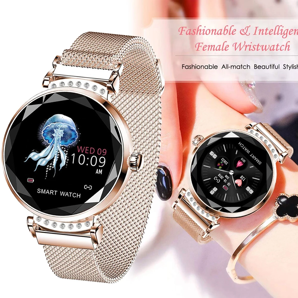 

NEW H2 Women Smart Watch IP67 Waterproof Heat Rate Monitor Sleep Calorie Tracker Message Reminder Bluetooth Sport Lady Wristband