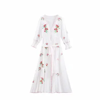 2019 Summer Boho Floral Embroidery Midi Dress Women Sexy V Neck Split Bohemian Dresses Vintage Beach Party Dress
2019 Summer Boho Floral Embroidery Midi Dress Women Sexy V Neck Split Bohemian Dresses Vintage Beach Party Dress