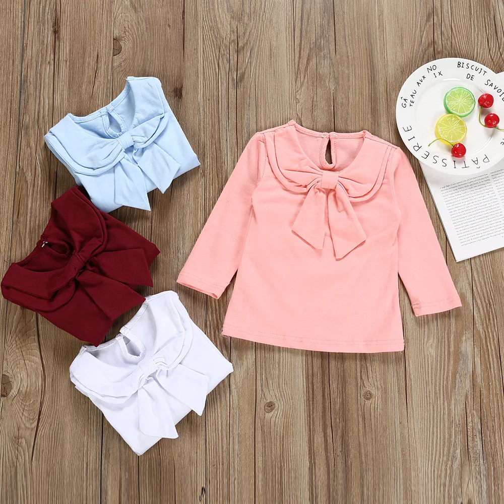 CU Newborn Toddler Baby Girls Long Sleeve Ruffles Tops Solid T Shirts Clothes