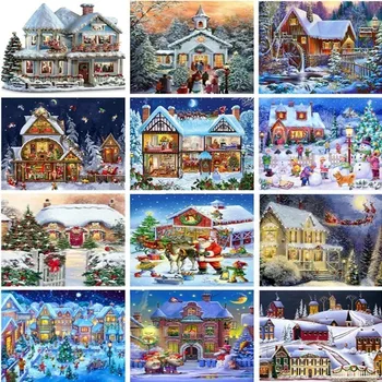Huacan 5D DIY Diamond Painting Winter Diamond Mosaic Full Square Christmas Landscape Picture Of Rhinestone Mosaic Paintings
Huacan 5D DIY Diamond Painting Winter Diamond Mosaic Full Square Christmas Landscape Picture Of Rhinestone Mosaic Paintings