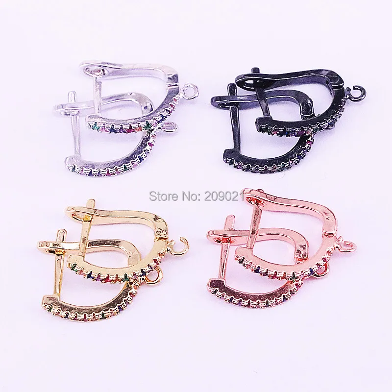 Wholesale 10Pairs Earring Jewelry Making Accessory DIY Findings Fashion Hoop with Micro Pave Rainbow CZ
Wholesale 10Pairs Earring Jewelry Making Accessory DIY Findings Fashion Hoop with Micro Pave Rainbow CZ