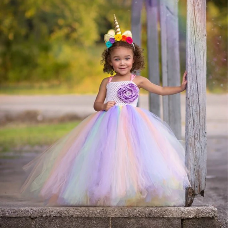 Girls Unicorn Flower Dress Kids Pastel Tutu Dress Crochet Tulle Dress with Hairbow Set Ball Gown Children Party Cosplay Dresses
Girls Unicorn Flower Dress Kids Pastel Tutu Dress Crochet Tulle Dress with Hairbow Set Ball Gown Children Party Cosplay Dresses