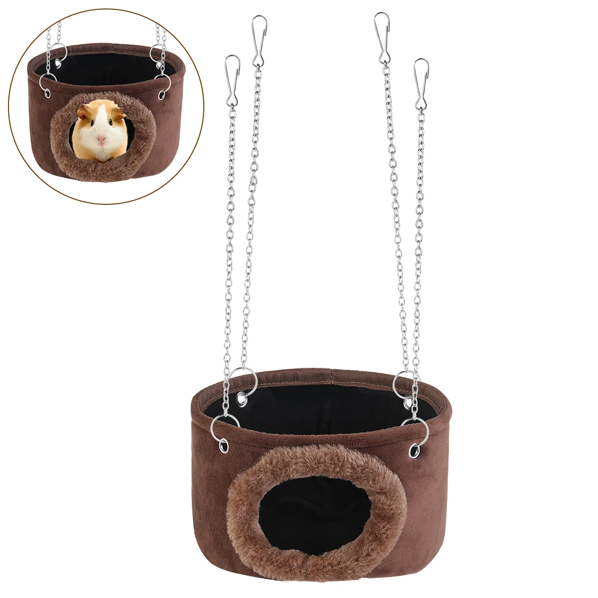 Small Animals Hammock Hanging Snuggle Cave Hut for Squirrel Chinchilla Guinea Pig Rat with 4pcs Chains
Small Animals Hammock Hanging Snuggle Cave Hut for Squirrel Chinchilla Guinea Pig Rat with 4pcs Chains