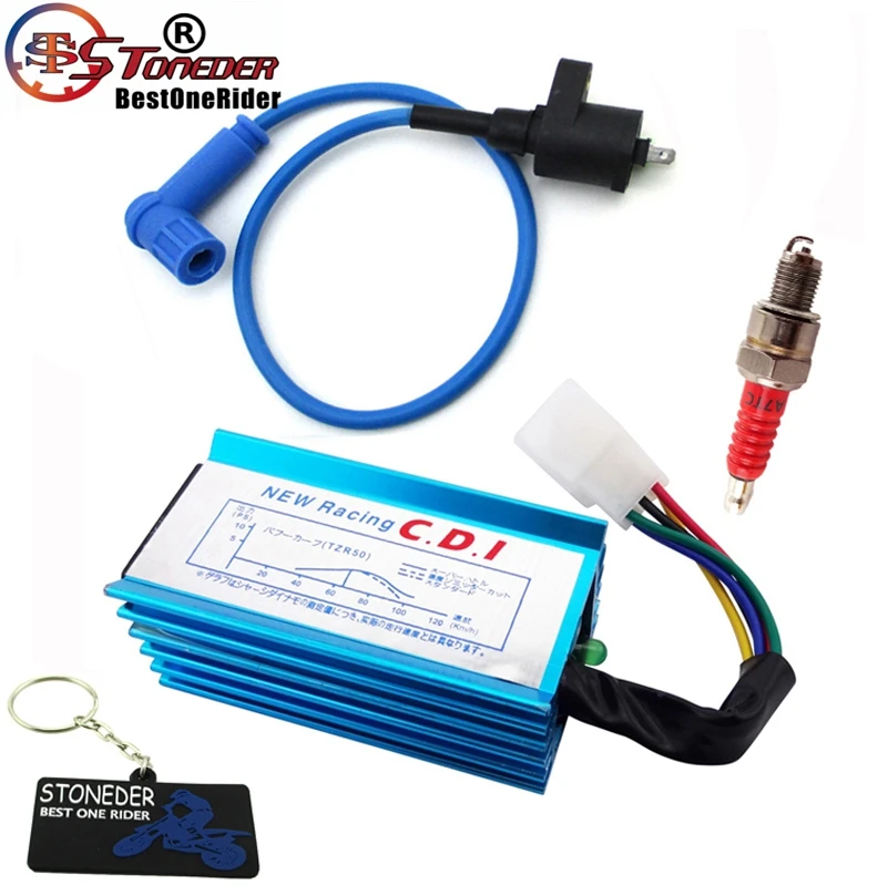 STONEDER Racing Ignition Coil 5 Pin AC CDI A7TC Spark Plug For 50cc 70cc 90cc 110cc 125cc 140cc 150cc ATV Quad Go Kart Pit Dirt
STONEDER Racing Ignition Coil 5 Pin AC CDI A7TC Spark Plug For 50cc 70cc 90cc 110cc 125cc 140cc 150cc ATV Quad Go Kart Pit Dirt