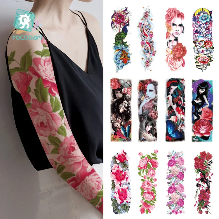 Rocooart Beauty Full Arm Sleeve Tattoo Large Leg Temporary Tattoos Full Flower Skull Angel Rose Body Art Tattoo Stickers 16*48cm
Rocooart Beauty Full Arm Sleeve Tattoo Large Leg Temporary Tattoos Full Flower Skull Angel Rose Body Art Tattoo Stickers 16*48cm