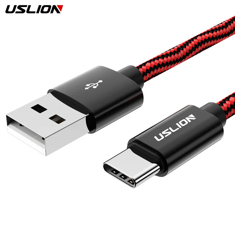 USB-кабель USLION типа C для Samsung S9 S8 Note 8 9 Xiaomi mi note 5 адаптер One Plus 6 быстрой зарядки