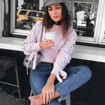 hirigin Fashion Women Lace Up Sides Crew Neck Long Sleeve Sweater Knitted Winter Warm High Street Pullover Crop Tops
hirigin Fashion Women Lace Up Sides Crew Neck Long Sleeve Sweater Knitted Winter Warm High Street Pullover Crop Tops
