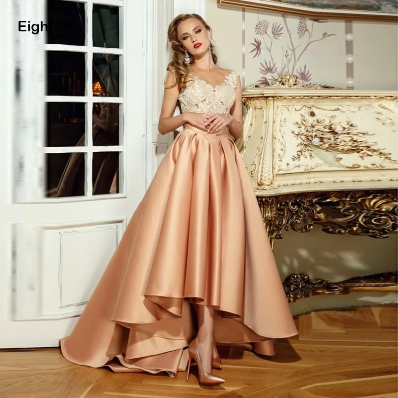 Eightale Coral Wedding Dress High Low Appliques A Line Satin Bride Dress Vintage Wedding Gowns vestidos de novia Free Shipping
Eightale Coral Wedding Dress High Low Appliques A Line Satin Bride Dress Vintage Wedding Gowns vestidos de novia Free Shipping