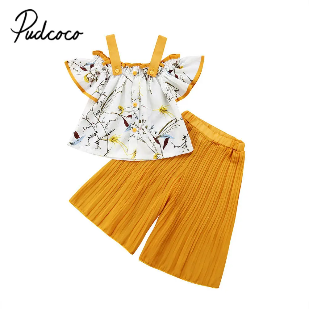 pudcoco 2019 Toddler Kids Baby Girl Off Shoulder Tops+Wide Leg Pants Summer Long Sleeve 2PCS infant girl Clothes 1-6 Years
pudcoco 2019 Toddler Kids Baby Girl Off Shoulder Tops+Wide Leg Pants Summer Long Sleeve 2PCS infant girl Clothes 1-6 Years