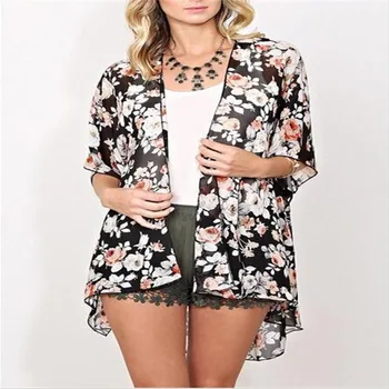 Women Floral Pattern Chiffon Printed Short Sleeve Loose Cloth Kimono Jackets Cardigan Tops Cool Summer Cover Up Female Popular
Women Floral Pattern Chiffon Printed Short Sleeve Loose Cloth Kimono Jackets Cardigan Tops Cool Summer Cover Up Female Popular