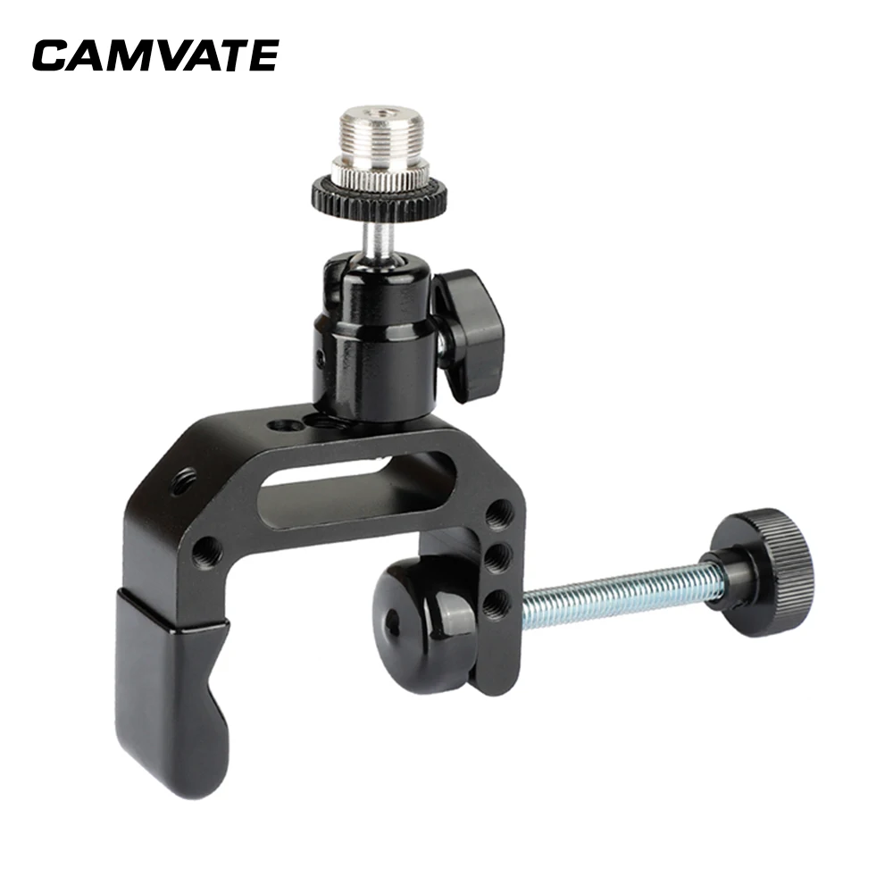 CAMVATE Multiple-purpose C Clamp Desktop Holder With 5/8"-27 Ball Head Mount For Microphone C2035
CAMVATE Multiple-purpose C Clamp Desktop Holder With 5/8"-27 Ball Head Mount For Microphone C2035