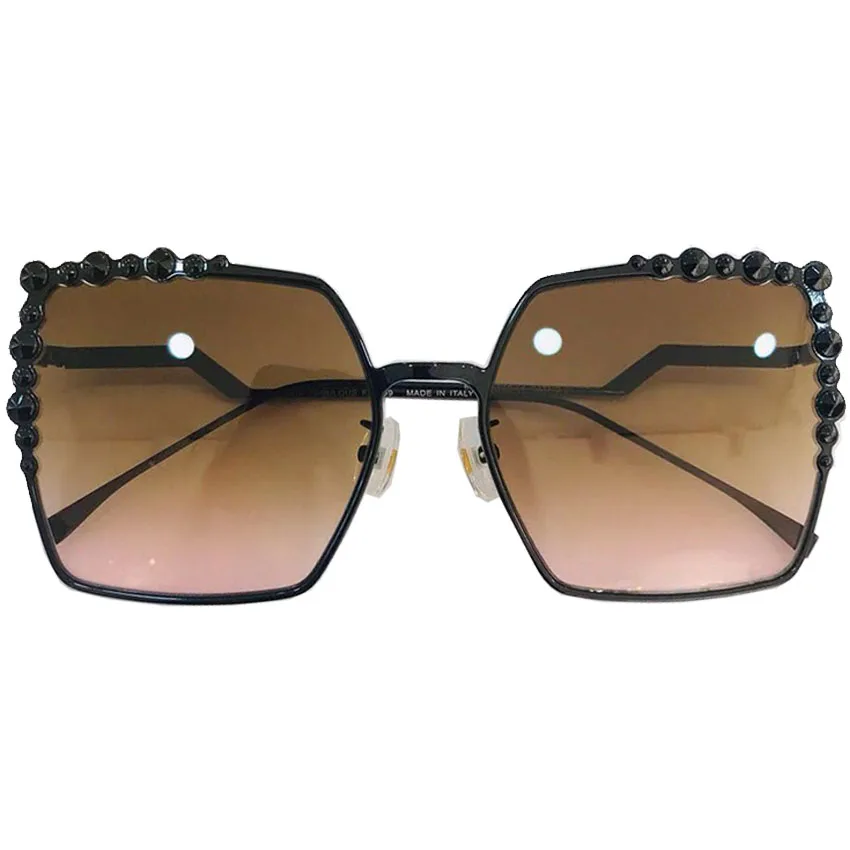 Fashion Sunglasses Women Brand Designer Reflective Clear Lens Sunglasses Vintage Sun Glasses Woman Rivet decoration Metal Frame 
Fashion Sunglasses Women Brand Designer Reflective Clear Lens Sunglasses Vintage Sun Glasses Woman Rivet decoration Metal Frame