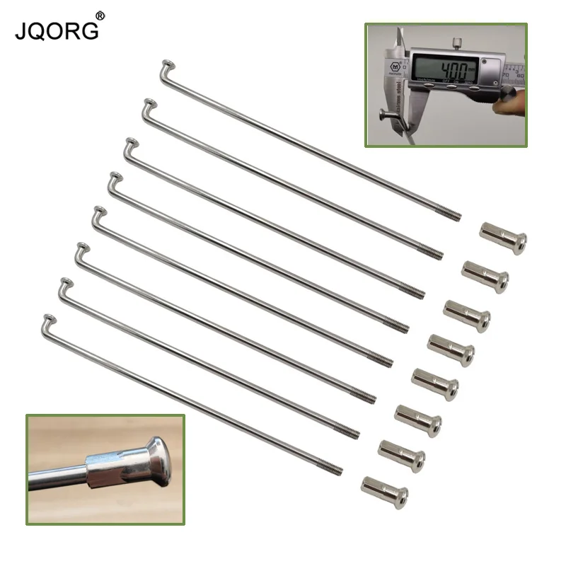 JQORG 8G Diameter 4.0 mm Motocross Spokes J-bend 304 Stainless Steel Material Equal Diameter Motorcycle Spokes With Brass Nipple
JQORG 8G Diameter 4.0 mm Motocross Spokes J-bend 304 Stainless Steel Material Equal Diameter Motorcycle Spokes With Brass Nipple