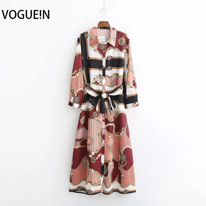 VOGUEIN New Womens Vintage Geometric Floral Chains Print Long Sleeve Belt Midi Dress Wholesale
VOGUEIN New Womens Vintage Geometric Floral Chains Print Long Sleeve Belt Midi Dress Wholesale