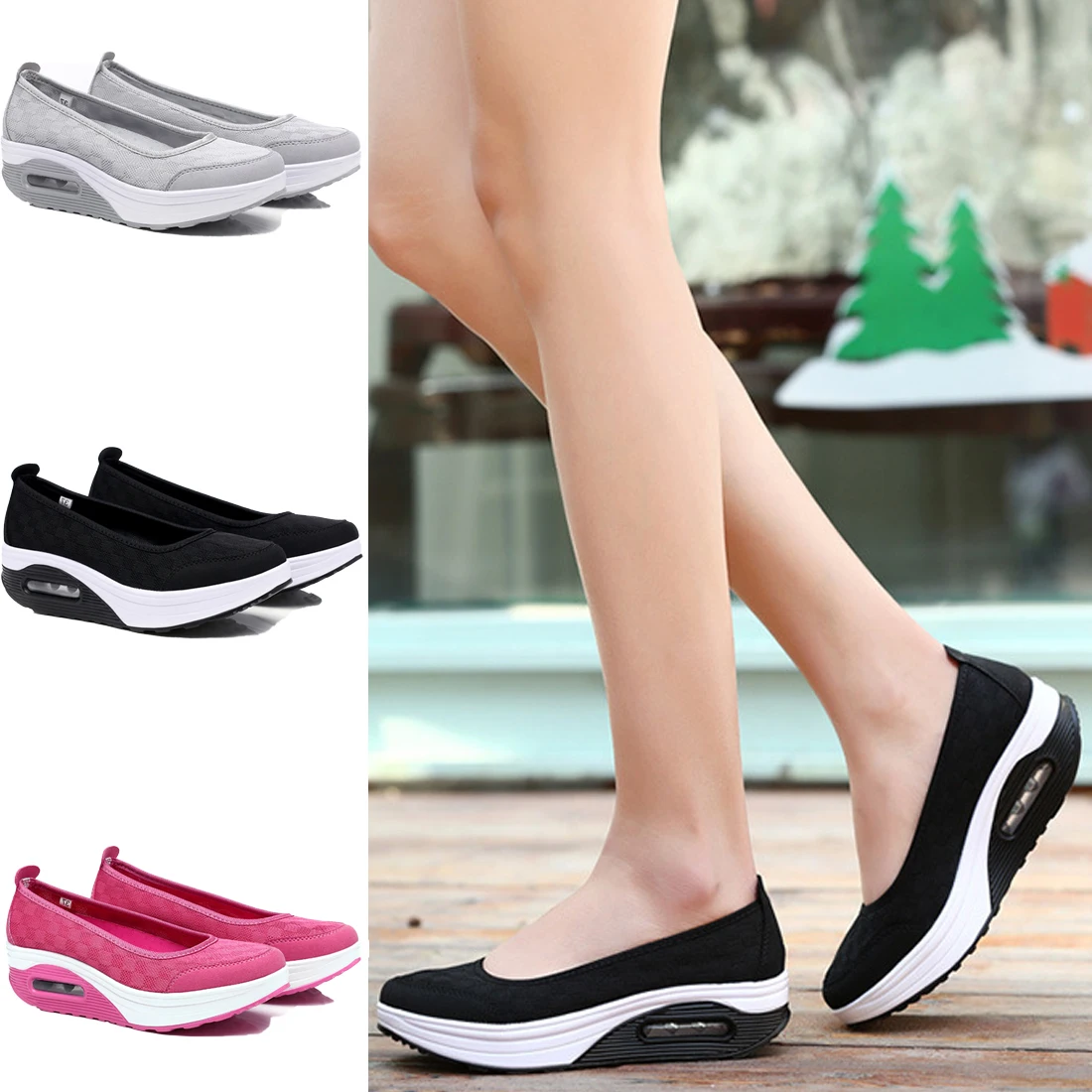 Womens Sport Shallow Casual Shoes Slip On Mesh Wedge Trainers Shoes Platform Wedge Creeper Sneakers breathable women shoes
Womens Sport Shallow Casual Shoes Slip On Mesh Wedge Trainers Shoes Platform Wedge Creeper Sneakers breathable women shoes