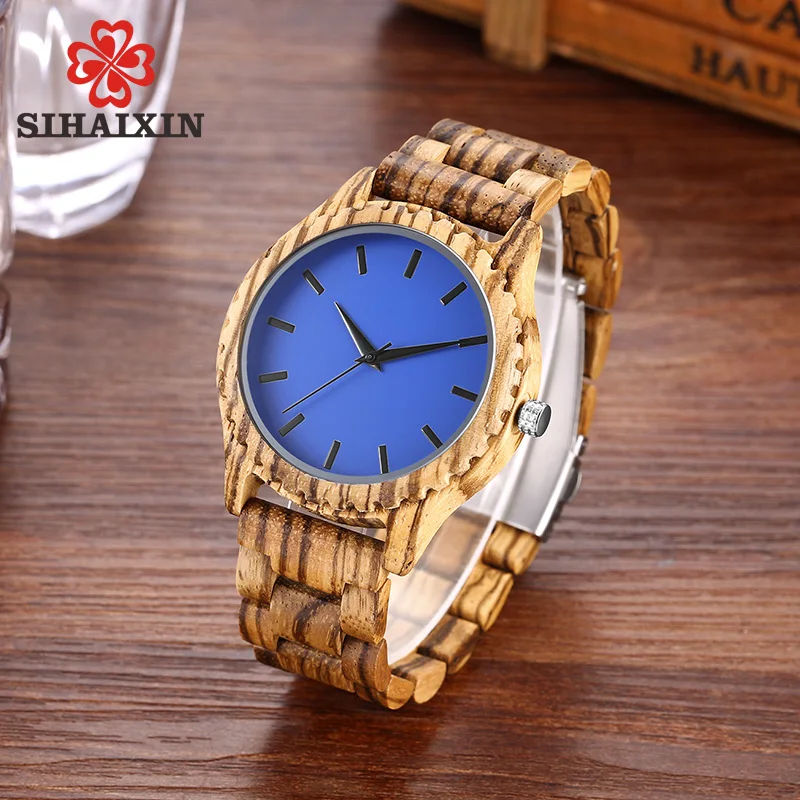 SIHAIXIN Wood Watch Men Business Luxury Blue Face Wooden Clock Male Nature Quality Wrist Relogio Masculino Accept Dropshipping
SIHAIXIN Wood Watch Men Business Luxury Blue Face Wooden Clock Male Nature Quality Wrist Relogio Masculino Accept Dropshipping
