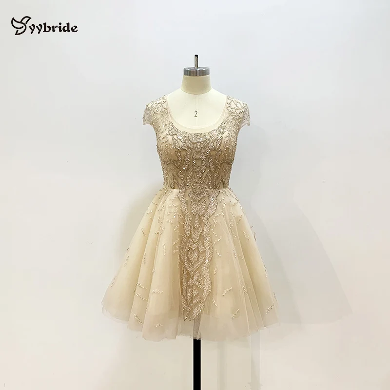 Cheap Price Illusion Tulle Fabric Mini Prom Dresses Square Collar Beading Crystals Luxury Party Dresses Above Knee Short Dress
Cheap Price Illusion Tulle Fabric Mini Prom Dresses Square Collar Beading Crystals Luxury Party Dresses Above Knee Short Dress