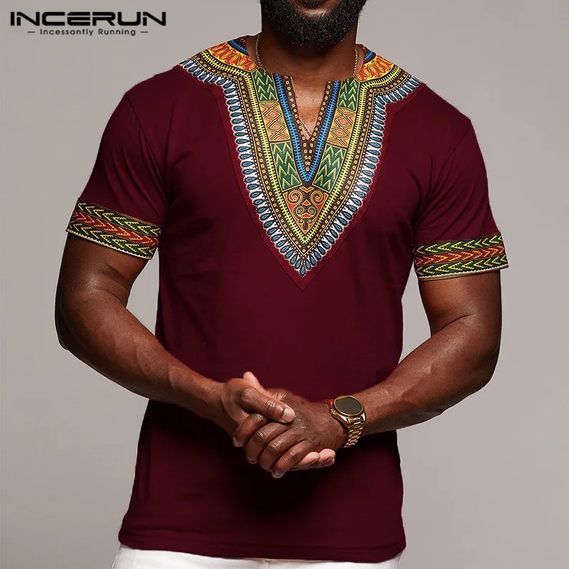 2019 African Dashiki Clothing Men T Shirt V Neck Short Sleeve Tops Fashion African Printed Casual T-shirt Men Plus Size INCERUN
2019 African Dashiki Clothing Men T Shirt V Neck Short Sleeve Tops Fashion African Printed Casual T-shirt Men Plus Size INCERUN