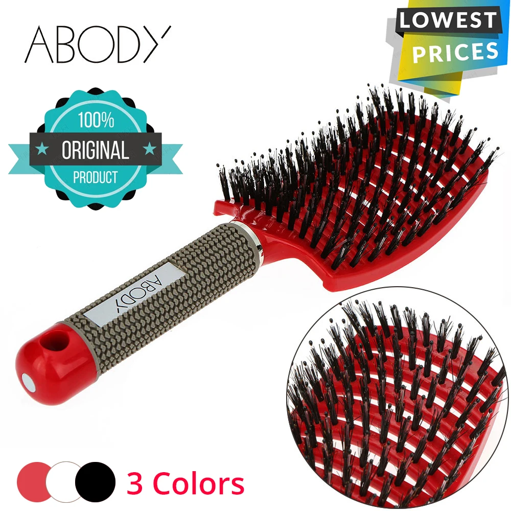 Abody Hairbrush Bristle Hair Brush Nylon Detangle Hair Comb Women Hair Scalp Massage Comb Wet/Dry Brushes for Hairdressing Salon
Abody Hairbrush Bristle Hair Brush Nylon Detangle Hair Comb Women Hair Scalp Massage Comb Wet/Dry Brushes for Hairdressing Salon