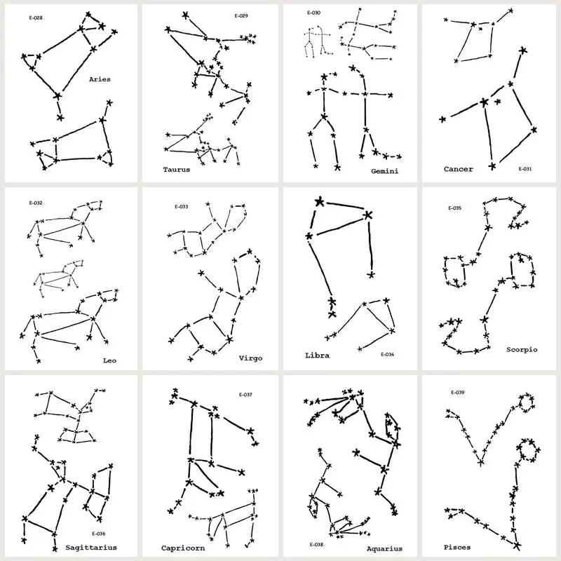 Wyuen 12 PCS/lot 12 Constellations Fake Tattoo Waterproof Temporary Arm Tatoo Stickers for Woman Body Art Tattoos JY-031
Wyuen 12 PCS/lot 12 Constellations Fake Tattoo Waterproof Temporary Arm Tatoo Stickers for Woman Body Art Tattoos JY-031