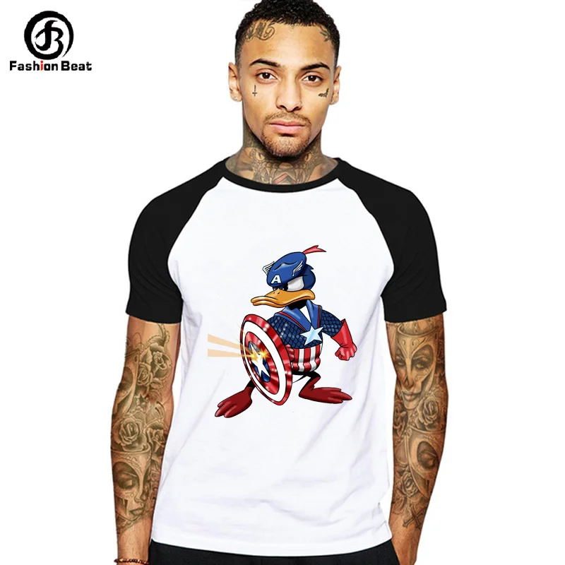 Funny Duck T-shirt Captain America Tshirt Animal Print T Shirt Men O-neck Tops Casual Cartoon Style Tee 2019 Autumn Camiseta
Funny Duck T-shirt Captain America Tshirt Animal Print T Shirt Men O-neck Tops Casual Cartoon Style Tee 2019 Autumn Camiseta