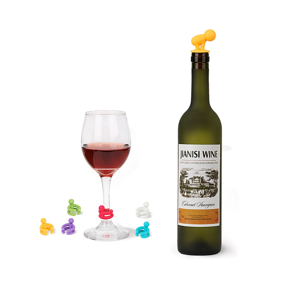 Bar Party Supplies Rubber Wine Glass Label 7 pcs/set Drink Cup Silicone Marker Leak Free Cute Wine Bottle Stopper
Bar Party Supplies Rubber Wine Glass Label 7 pcs/set Drink Cup Silicone Marker Leak Free Cute Wine Bottle Stopper
