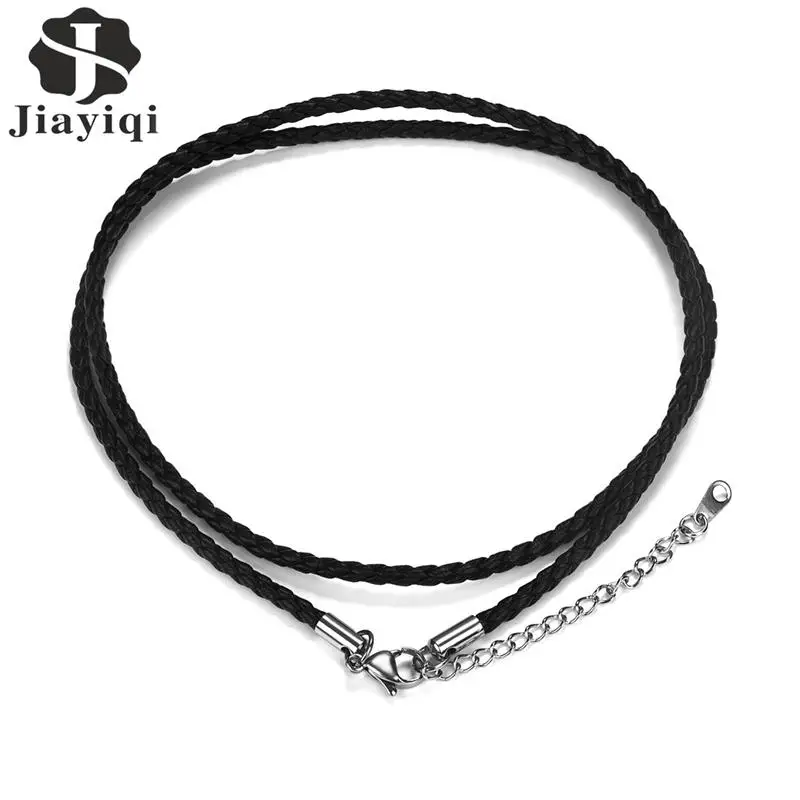 Jiayiqi PU Necklace Stainless Steel Black Chain Link Female Male Jewelry Accessories 50cm 55cm Lobster Buckle 
Jiayiqi PU Necklace Stainless Steel Black Chain Link Female Male Jewelry Accessories 50cm 55cm Lobster Buckle