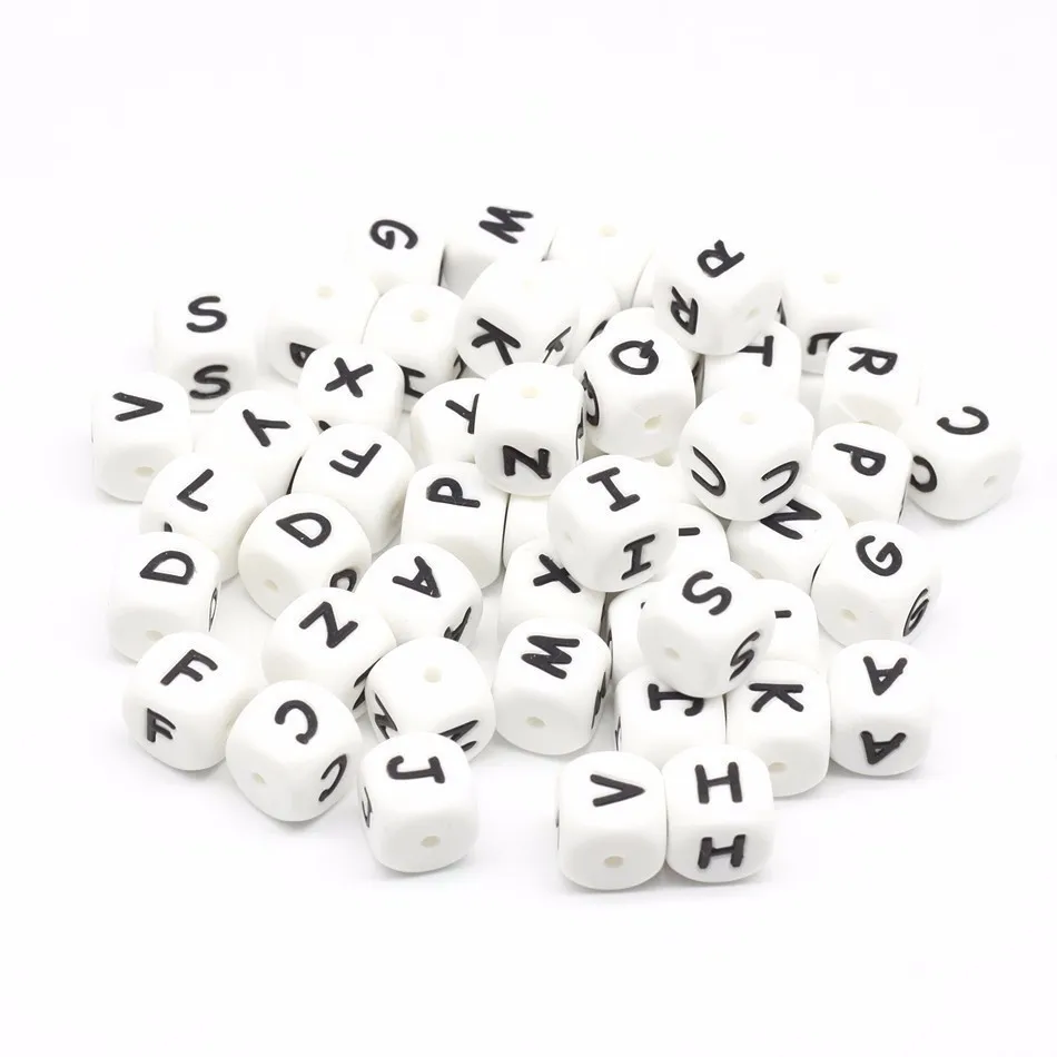 100pcs English Alphabet Letter 12mm Silicone Cube Teether Beads Bpa Free Food Grade Baby Teething Jewelry Teaching Nursing Toy
100pcs English Alphabet Letter 12mm Silicone Cube Teether Beads Bpa Free Food Grade Baby Teething Jewelry Teaching Nursing Toy