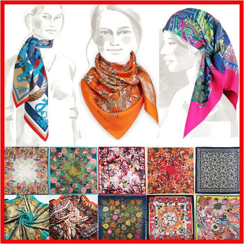 Women Floral Printed Square Scarf Silk Scarves Lady Vintage Boho Shawl Echarpes Foulards Femme 90*90 CM
Women Floral Printed Square Scarf Silk Scarves Lady Vintage Boho Shawl Echarpes Foulards Femme 90*90 CM