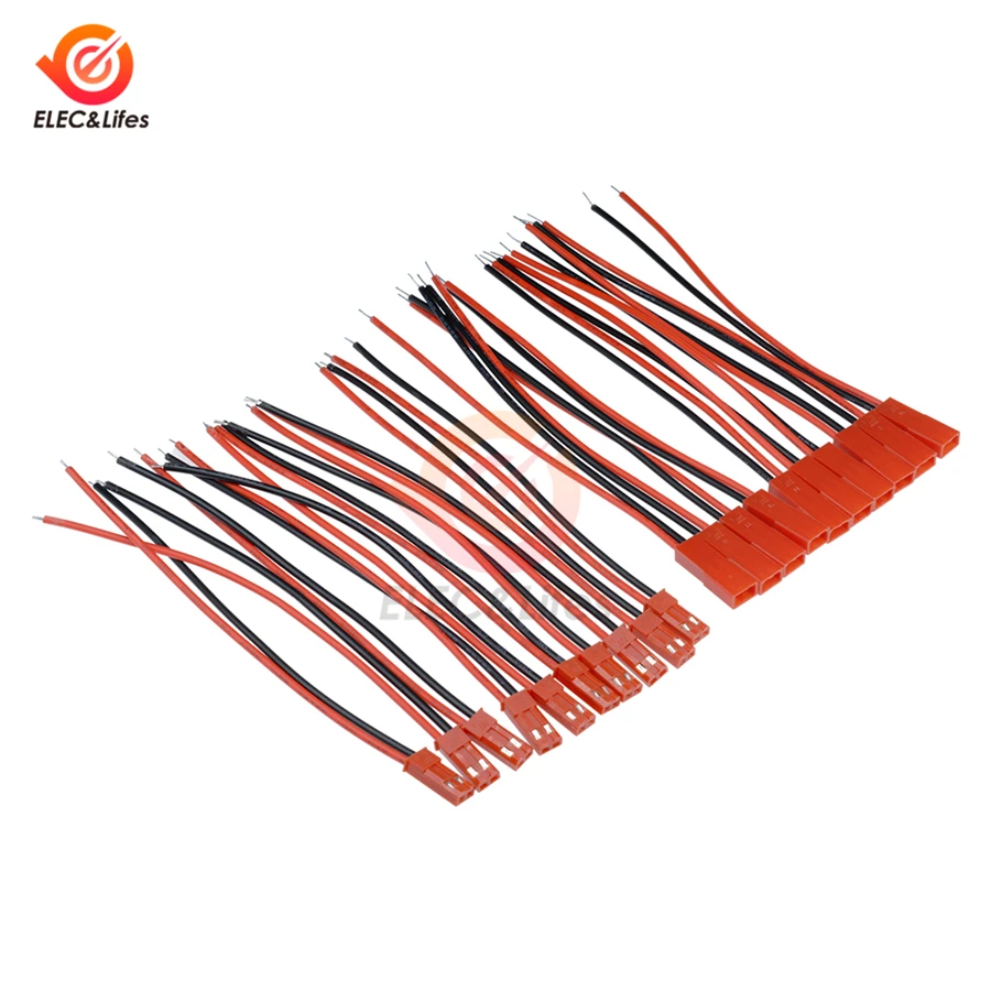 20Pairs/lot 2 Pin Male & Female JST Connector Cable For RC BEC Battery Helicopter JST plug 24A copper wire
20Pairs/lot 2 Pin Male & Female JST Connector Cable For RC BEC Battery Helicopter JST plug 24A copper wire