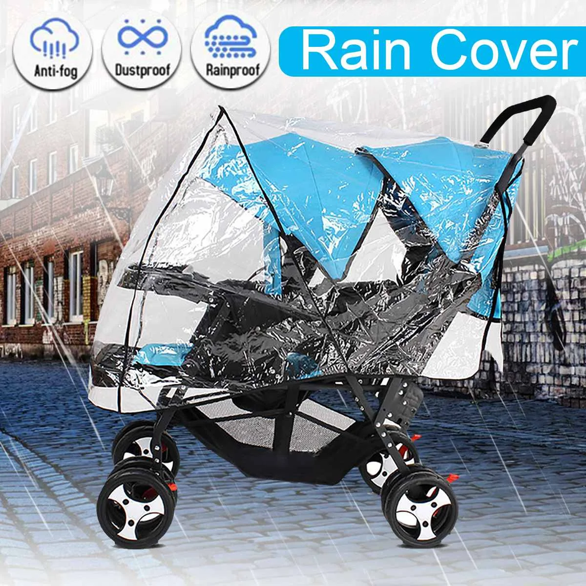 Transparent Universal Twins Stroller Rain Cover Double 360 Pushchair Wind Shield Waterproof Foldable Breather Hole Design
Transparent Universal Twins Stroller Rain Cover Double 360 Pushchair Wind Shield Waterproof Foldable Breather Hole Design