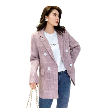 PEONFLY 2019 New Classic Pink Plaid Women Blazers Casual Notched Double Breasted Houndstooth Blazer Jacket Office Lady Coats
PEONFLY 2019 New Classic Pink Plaid Women Blazers Casual Notched Double Breasted Houndstooth Blazer Jacket Office Lady Coats