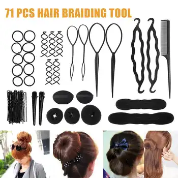 71pcs Fashion Hair Braiding Tool Practice DIY Twist Styling Barber Maker Disk Hair Styling Accessories Roller Maker Hair Curler
71pcs Fashion Hair Braiding Tool Practice DIY Twist Styling Barber Maker Disk Hair Styling Accessories Roller Maker Hair Curler
