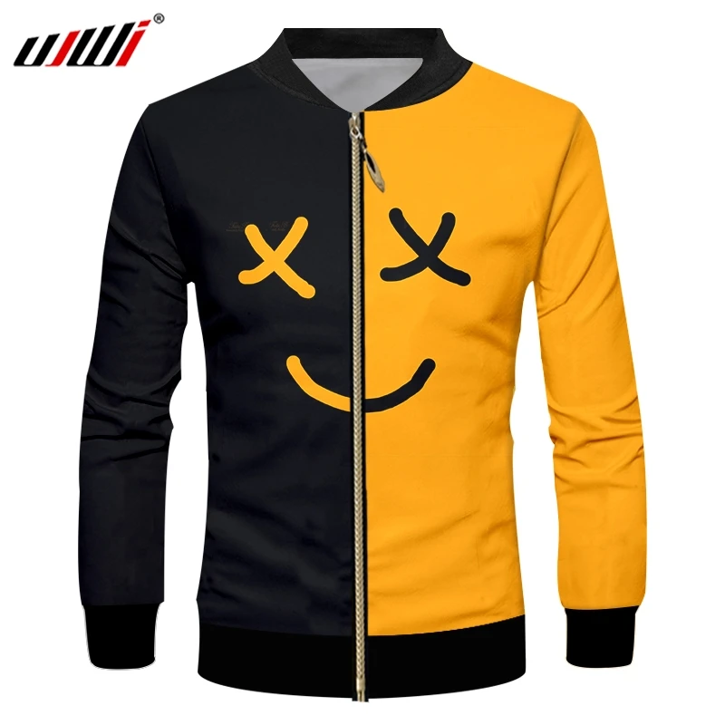 UJWI Man Smiley Face Casual Zip Jacket 3D Printed Black Yellow Expression Funny Zipper Coat Wholesale Mens Clothing
UJWI Man Smiley Face Casual Zip Jacket 3D Printed Black Yellow Expression Funny Zipper Coat Wholesale Mens Clothing