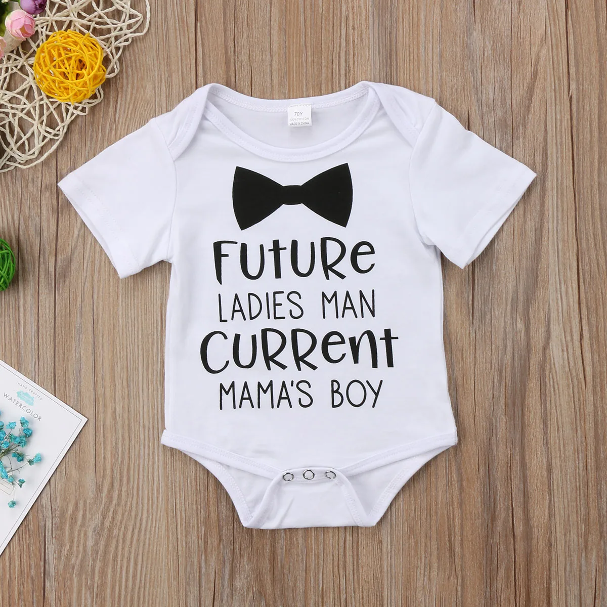 2019 Newborn Baby Boy Clothes Cute Mammy Print Bodysuit Gentleman Style Jumpsuit Outfit Kids 0-18M | Мать и ребенок