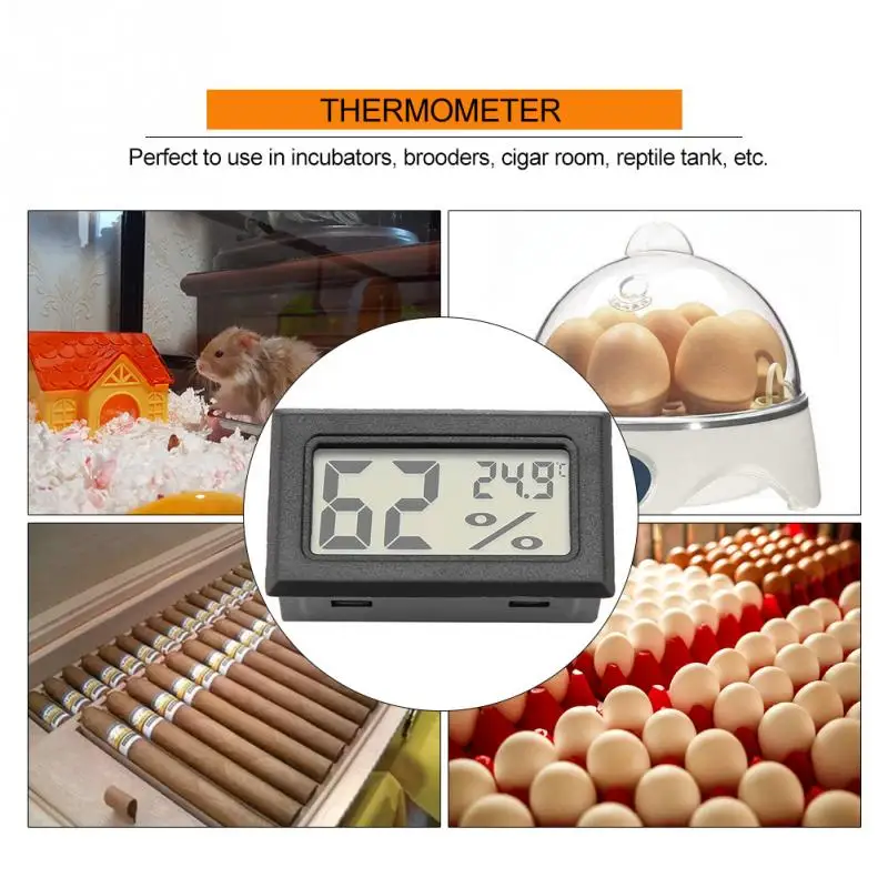 

High Quality Embedded Digital Hygrometer Thermometer Humidity Temperature Monitor with Built-in Probe For Reptile