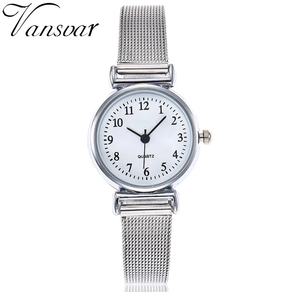 Vansvar Brand Fashion Women Silver Watch Luxury Ladies Stainless Steel Quartz Watch Relogio Feminino Dropshipping 
Vansvar Brand Fashion Women Silver Watch Luxury Ladies Stainless Steel Quartz Watch Relogio Feminino Dropshipping