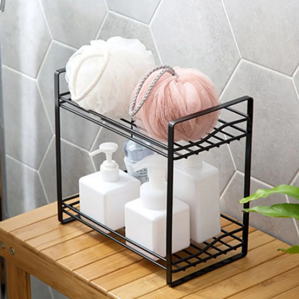 Iron Double Layer Storage Rack Condiment Holder Multi-functional Stand Shelf Organizer for Kitchen Bathroom Toilet (Black)
Iron Double Layer Storage Rack Condiment Holder Multi-functional Stand Shelf Organizer for Kitchen Bathroom Toilet (Black)
