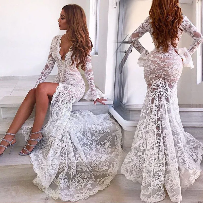 Women Dress Sexy Lace Deep V Neck Flare Long Sleeve Mermaid Vintage Long Dress Summer Slim Vestidos Party Wedding YOUNGER TREE
Women Dress Sexy Lace Deep V Neck Flare Long Sleeve Mermaid Vintage Long Dress Summer Slim Vestidos Party Wedding YOUNGER TREE