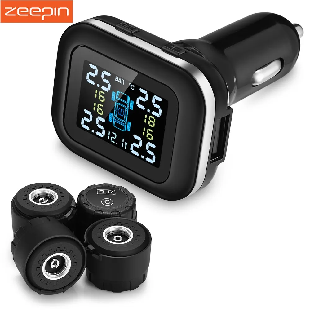 Zeepin C110 Tire Pressure Monitoring System Cigarette Lighter Plug 433.92MHz 5V LCD Display TPMS With 4 External Sensors
Zeepin C110 Tire Pressure Monitoring System Cigarette Lighter Plug 433.92MHz 5V LCD Display TPMS With 4 External Sensors