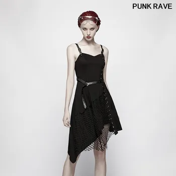 Gothic Mesh Slim-fitting Casual Sexy Strap Dress Fashion Women Cotton Asymmetrical Sleeveless Black Dress PUNK RAVE OQ-398LQF
Gothic Mesh Slim-fitting Casual Sexy Strap Dress Fashion Women Cotton Asymmetrical Sleeveless Black Dress PUNK RAVE OQ-398LQF