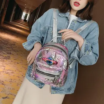 Female Ladies Shining Planet Sequins Backpacks Women Girls Mini Travel Bags Bling Shiny Shoulder School Rucksack Children Gift
Female Ladies Shining Planet Sequins Backpacks Women Girls Mini Travel Bags Bling Shiny Shoulder School Rucksack Children Gift