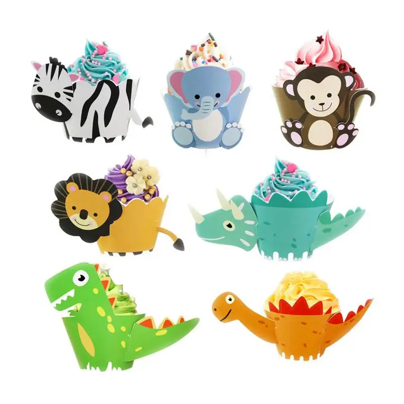 12Pcs Dinosaur Cupcake Wrapper Cartoon T-Rex Triceratops Spinosaurus Animal 3D Cake Dessert Birthday Party Decoration Supplies
12Pcs Dinosaur Cupcake Wrapper Cartoon T-Rex Triceratops Spinosaurus Animal 3D Cake Dessert Birthday Party Decoration Supplies