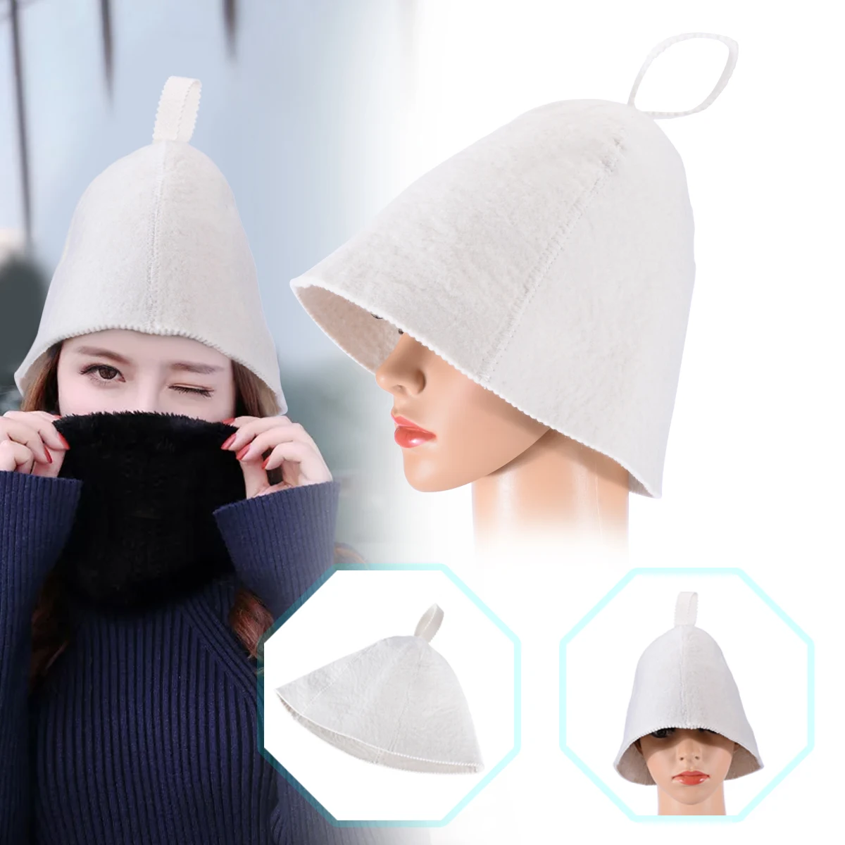 1pc Soft Wool Felt Sauna Hat Steam Hats White Bath Supply Cap Classic Shower Caps Diameter 22cm for Beauty Decor
1pc Soft Wool Felt Sauna Hat Steam Hats White Bath Supply Cap Classic Shower Caps Diameter 22cm for Beauty Decor