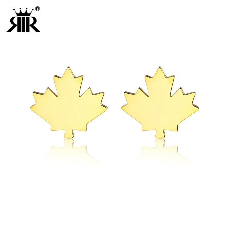 RIR Stainless Steel Simple and Lovely Natural Maple Leaf Earrings Inspired By Autumn The Canadian Flag Stud Earrings Gold
RIR Stainless Steel Simple and Lovely Natural Maple Leaf Earrings Inspired By Autumn The Canadian Flag Stud Earrings Gold