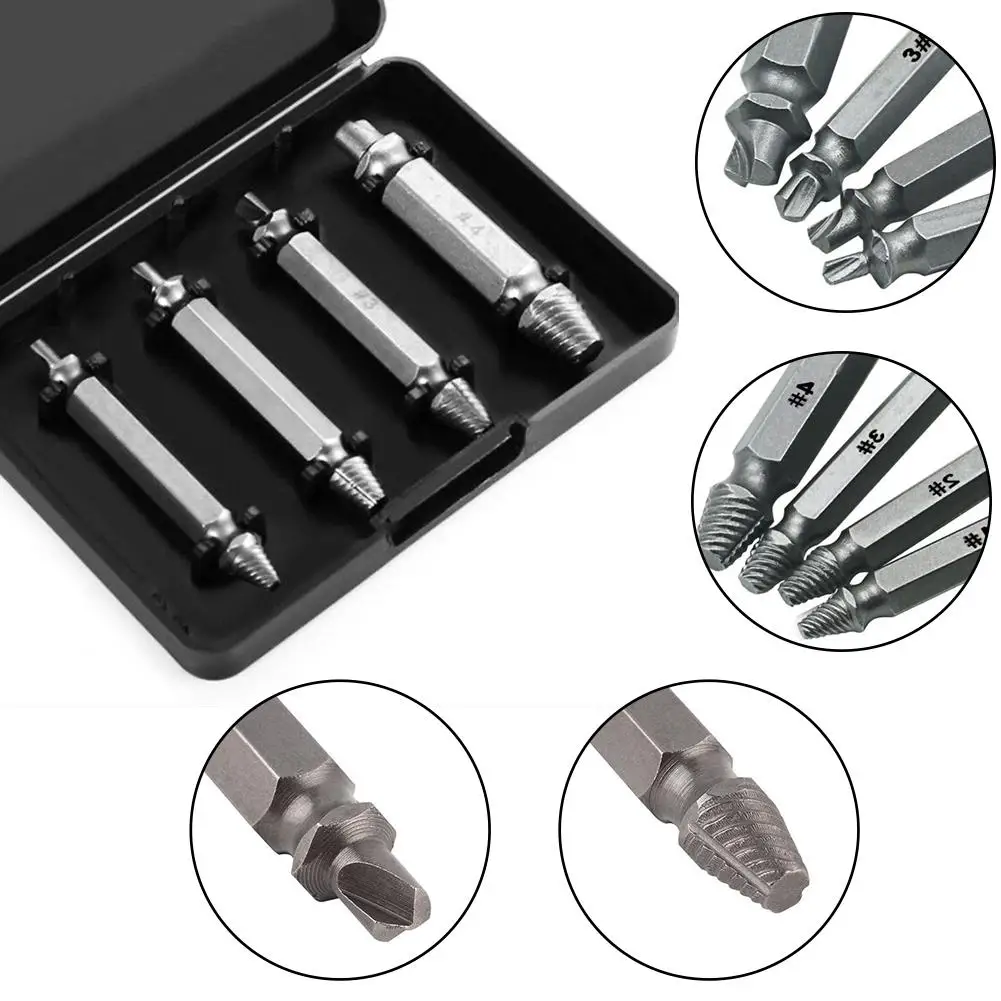 Adeeing 4Pcs Broken Bolt Remover Extractor Drill Bits Easy Out Stud Reverse Damage Screw
Adeeing 4Pcs Broken Bolt Remover Extractor Drill Bits Easy Out Stud Reverse Damage Screw