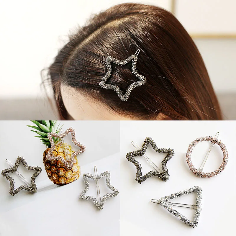 Temperament all small crystal geometric hairpin Korean version elegant girl hair side clip alloy silver pink hair accessories
Temperament all small crystal geometric hairpin Korean version elegant girl hair side clip alloy silver pink hair accessories
